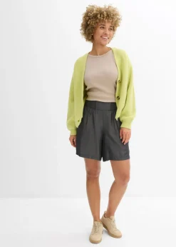 bonprix bonprix Pantalón corto sin cierre con nido de abeja Negro Outlet