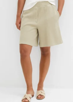 bonprix bonprix Pantalón corto sin cierre de algodón puro Verde aceite Outlet