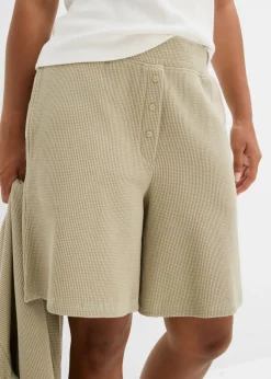 bonprix bonprix Pantalón corto sin cierre de algodón puro Verde aceite Outlet