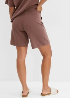 bonprix bonprix Pantalón corto sin cierre de punto fino Marrón mate Discount