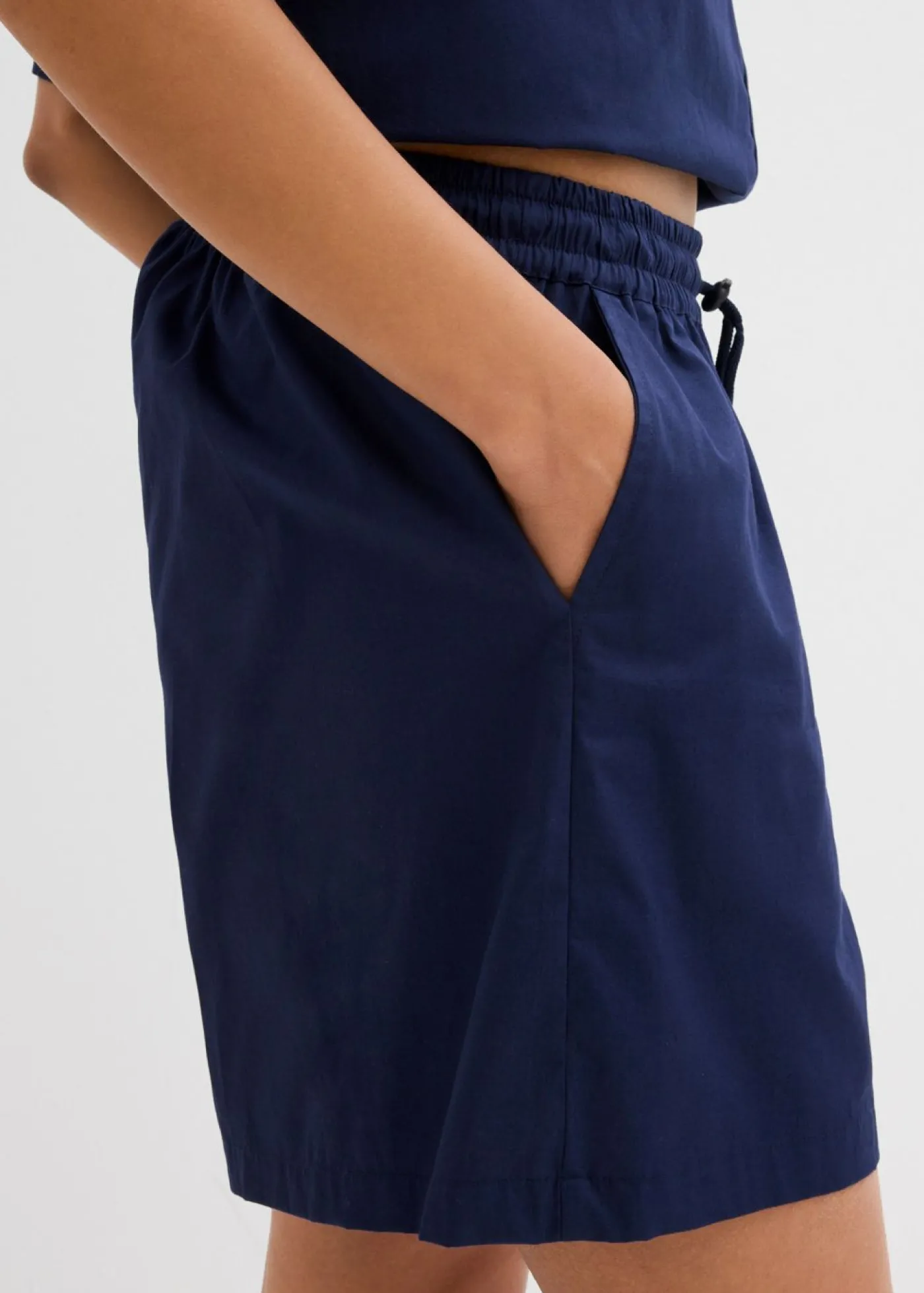 bonprix bonprix Pantalón corto sin cierre de algodón puro Azul marino profundo Best