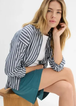bonprix bonprix Pantalón corto sin cierre de mezcla de viscosa suave verde pimiento Outlet
