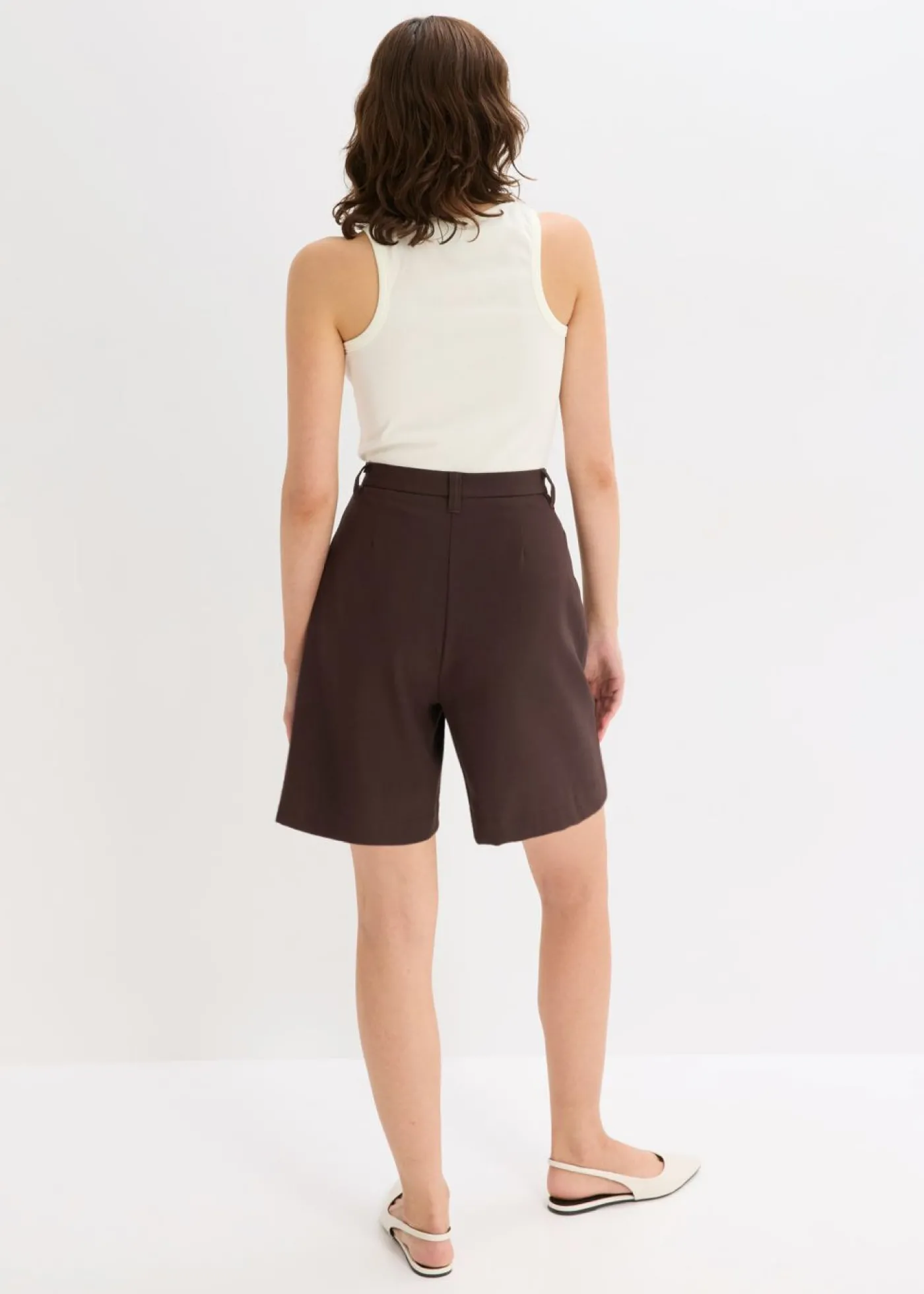 bonprix bonprix Pantalón corto tipo bermudas con pinzas Marrón oscuro Sale