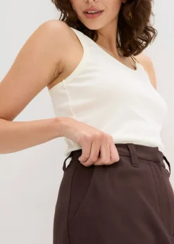 bonprix bonprix Pantalón corto tipo bermudas con pinzas Marrón oscuro Sale