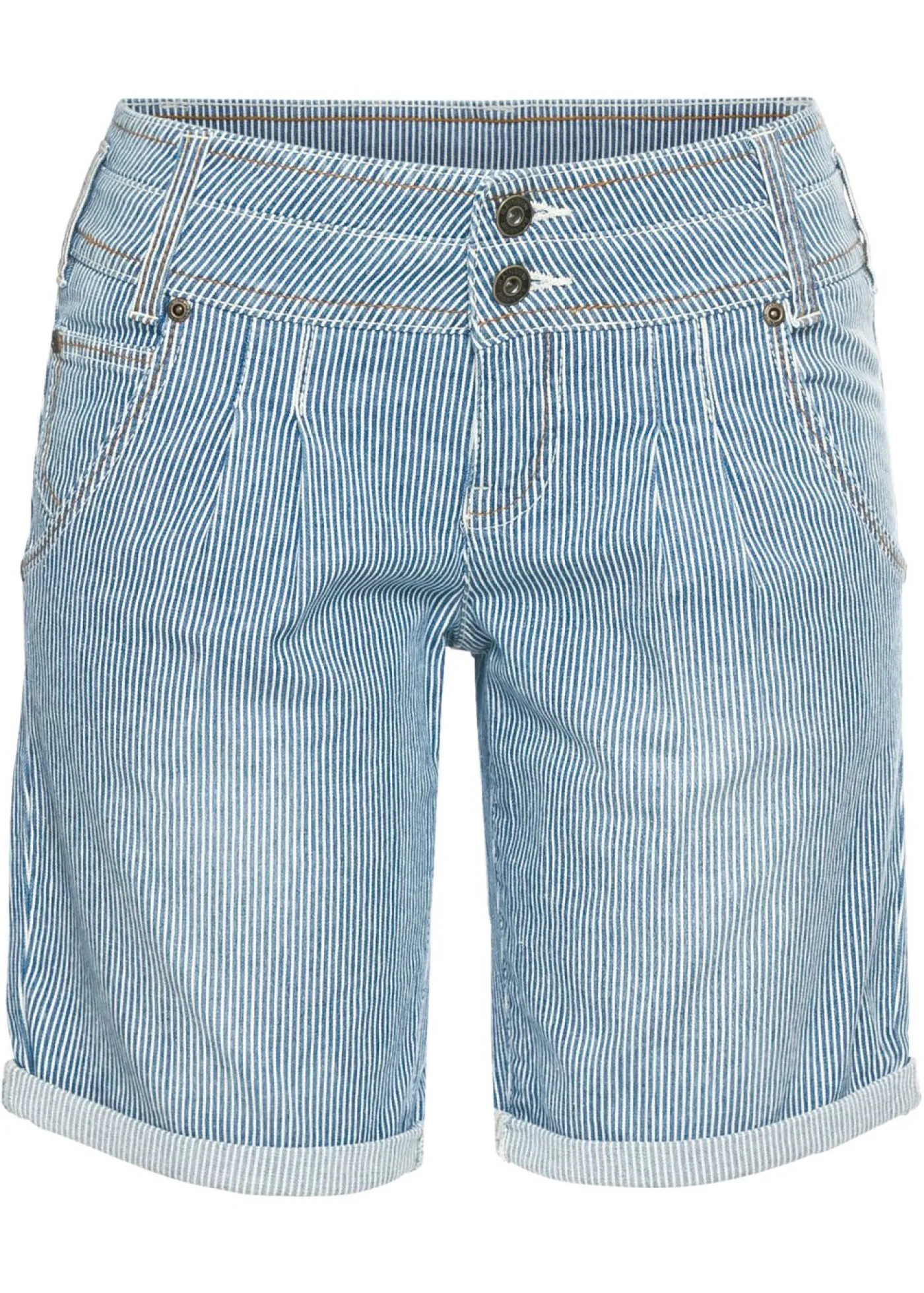 bonprix bonprix Pantalón corto vaquero Azul de rayas New
