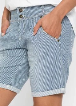 bonprix bonprix Pantalón corto vaquero Azul de rayas New