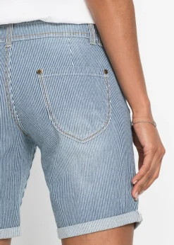 bonprix bonprix Pantalón corto vaquero Azul de rayas New