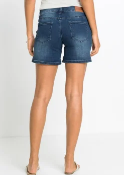 bonprix bonprix Pantalón corto vaquero con bordado Azul con flores Best