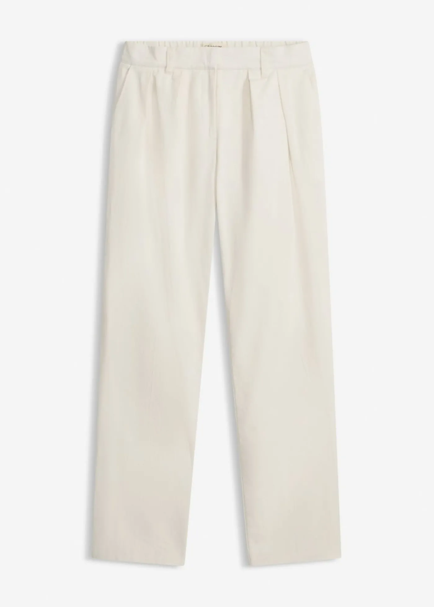 bonprix bonprix Pantalón de algodón puro Blanco lana Online