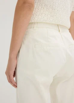 bonprix bonprix Pantalón de algodón puro Blanco lana Online