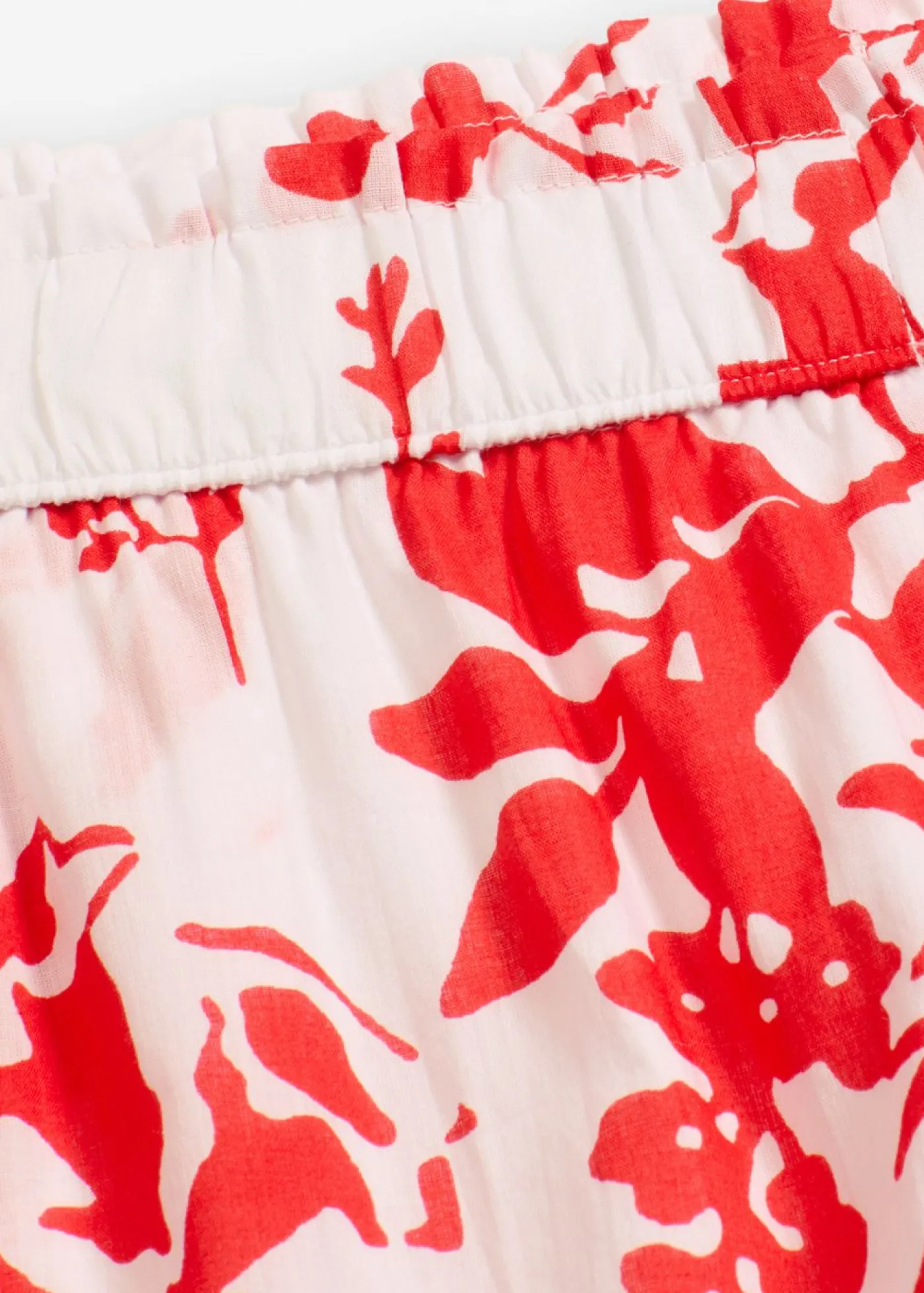 bonprix bonprix Pantalón de algodón puro blanco/rojo naranja de flores Hot