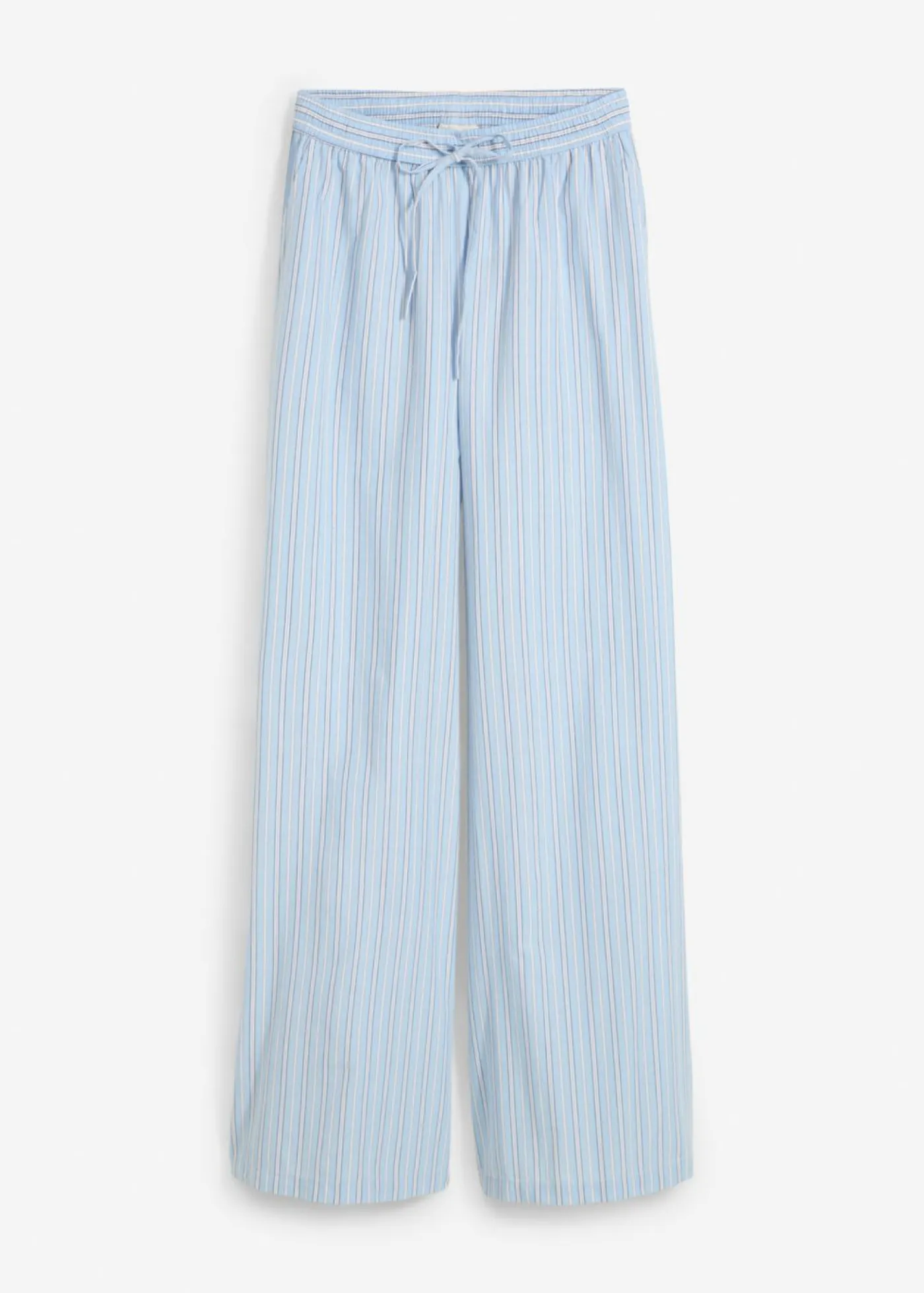 bonprix bonprix Pantalón de algodón puro Azul-blanco con rayas