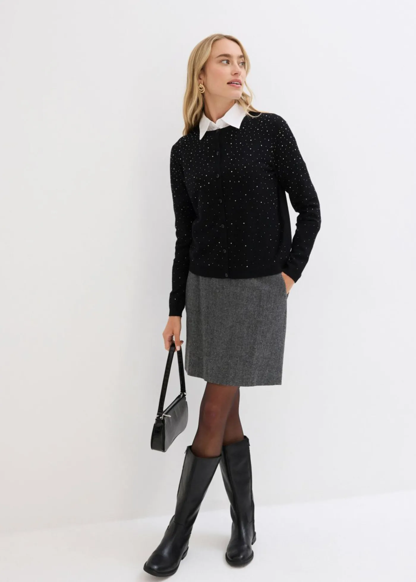 bonprix bonprix Pantalón de baño capri con cinturilla elástica Negro Clearance