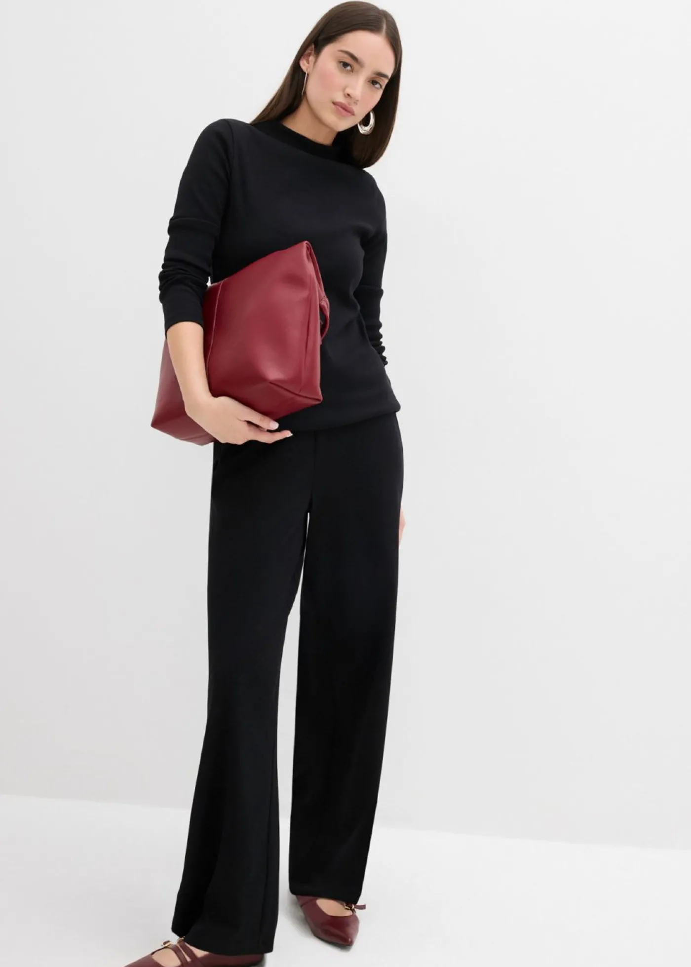 bonprix bonprix Pantalón de canalé Negro New