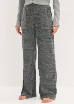 bonprix bonprix Pantalón de chenilla de suave gris jaspeado moteado Online