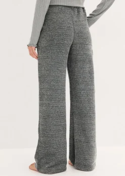 bonprix bonprix Pantalón de chenilla de suave gris jaspeado moteado Online