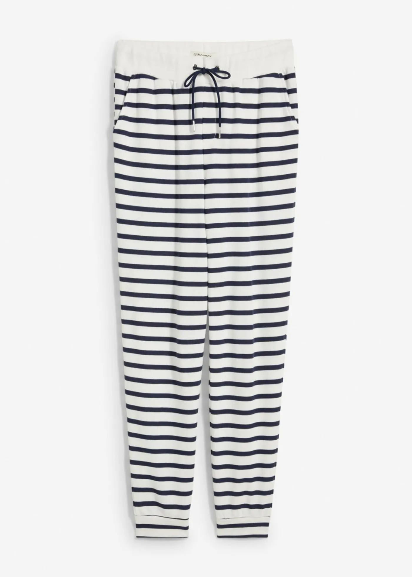 bonprix bonprix Pantalón de chándal Blanco lana-azul marino con rayas Best