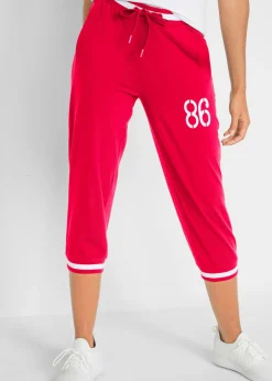 bonprix bonprix Pantalón de chándal 3/4 de mezcla de algodón Rojo Outlet