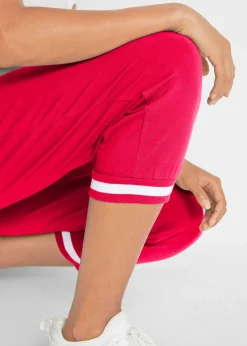 bonprix bonprix Pantalón de chándal 3/4 de mezcla de algodón Rojo Outlet