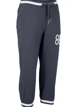 bonprix bonprix Pantalón de chándal 3/4 de mezcla de algodón Azul oscuro estampado New