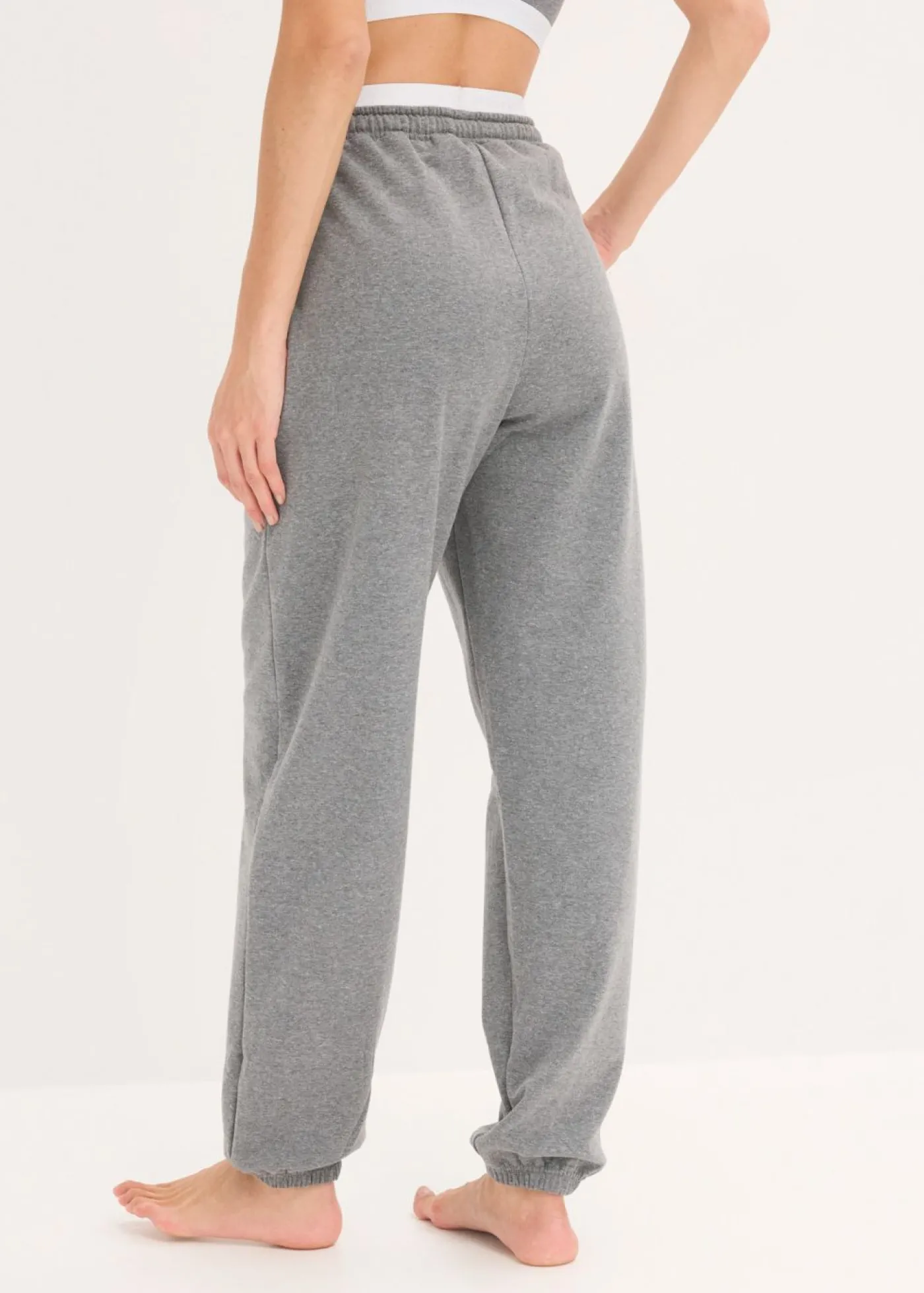 bonprix bonprix Pantalón de chándal con bolsillos gris jaspeado moteado