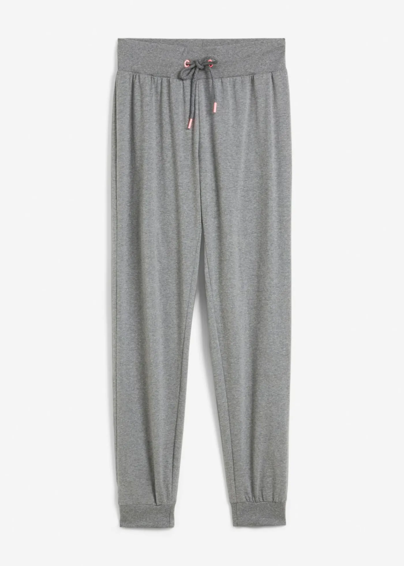 bonprix bonprix Pantalón de chándal con puños gris moteado / rosa neón moteado Clearance