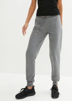 bonprix bonprix Pantalón de chándal con puños gris moteado / rosa neón moteado Clearance