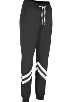 bonprix bonprix Pantalón de chándal con rayas negro con rayas Online