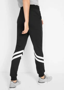 bonprix bonprix Pantalón de chándal con rayas negro con rayas Online