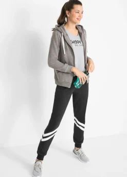 bonprix bonprix Pantalón de chándal con rayas negro con rayas Online
