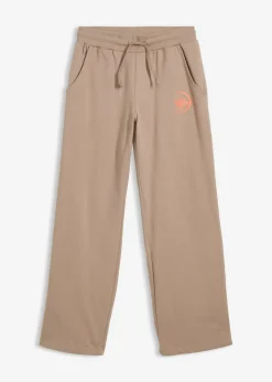bonprix bonprix Pantalón de chándal de algodón puro marrón grisáceo-salmón Clearance