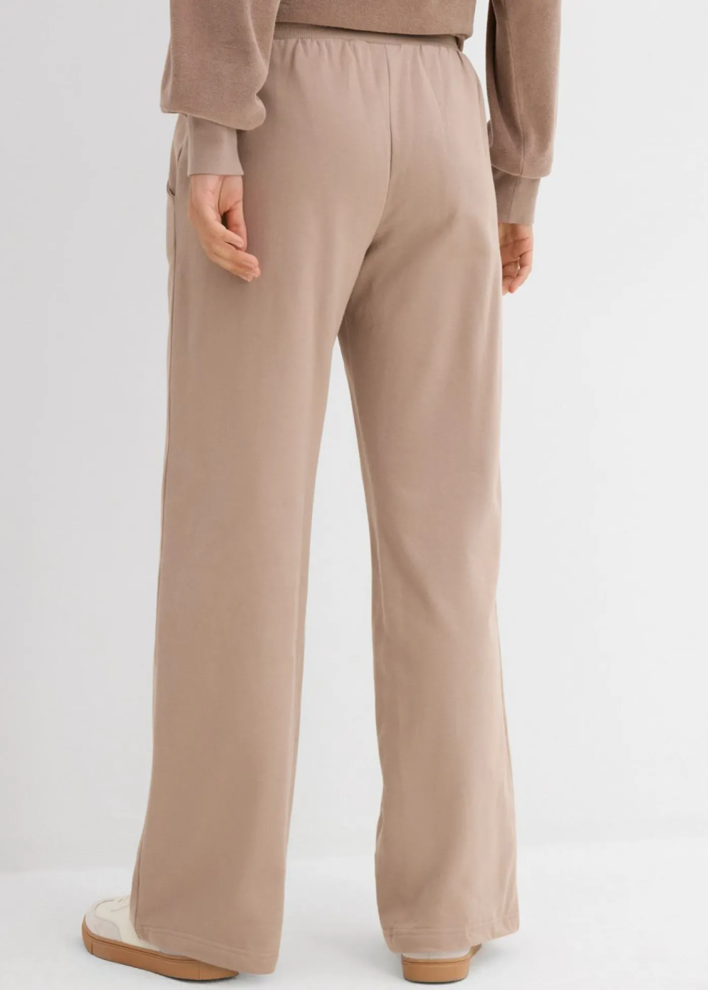 bonprix bonprix Pantalón de chándal de algodón puro marrón grisáceo-salmón Clearance