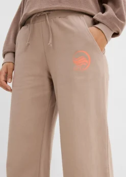 bonprix bonprix Pantalón de chándal de algodón puro marrón grisáceo-salmón Clearance