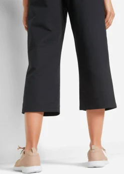 bonprix bonprix Pantalón de chándal de algodón orgánico hasta la pantorrilla Negro Hot