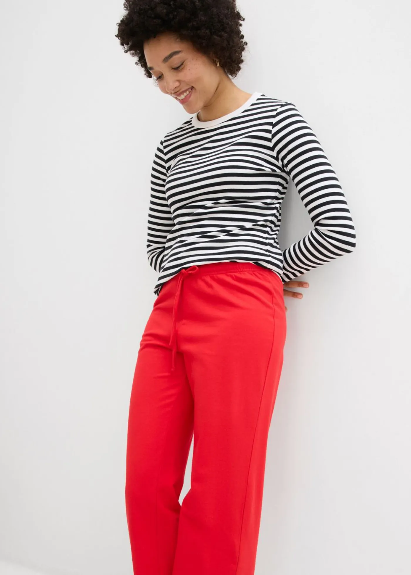 bonprix bonprix Pantalón de chándal de algodón ecológico puro fresa New