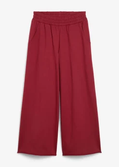 bonprix bonprix Pantalón de chándal de algodón orgánico con largo capri Ciruela Outlet