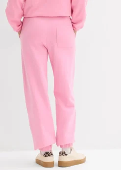 bonprix bonprix Pantalón de chándal de algodón puro Rosa Sale