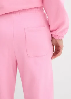 bonprix bonprix Pantalón de chándal de algodón puro Rosa Sale