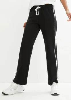 bonprix bonprix Pantalón de chándal de algodón puro (2 unidades) negro con rayas