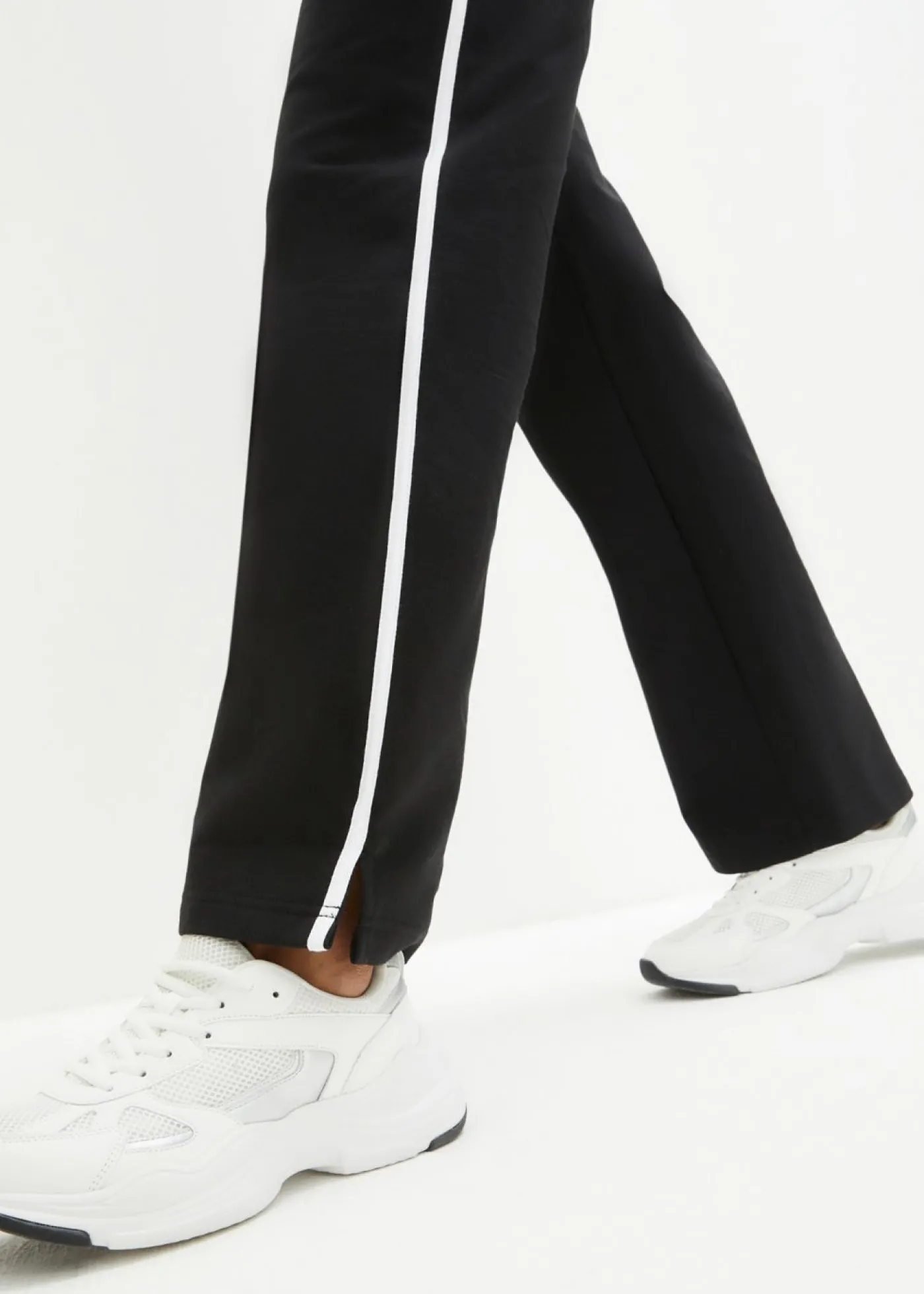 bonprix bonprix Pantalón de chándal de algodón puro (2 unidades) negro con rayas