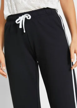 bonprix bonprix Pantalón de chándal de algodón puro (2 unidades) negro con rayas