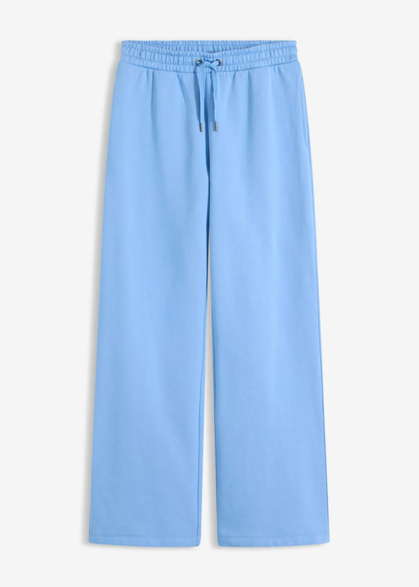 bonprix bonprix Pantalón de chándal de algodón orgánico puro con cintura alta azul provenzal Clearance