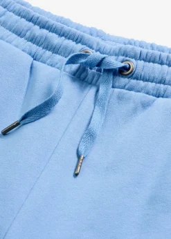 bonprix bonprix Pantalón de chándal de algodón orgánico puro con cintura alta azul provenzal Clearance