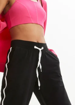 bonprix bonprix Pantalón de chándal de algodón Negro Outlet