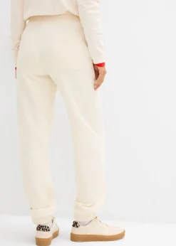 bonprix bonprix Pantalón de chándal de algodón puro Beige natural Online
