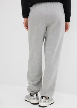 bonprix bonprix Pantalón de chándal de algodón puro Gris claro jaspeado-blanco
