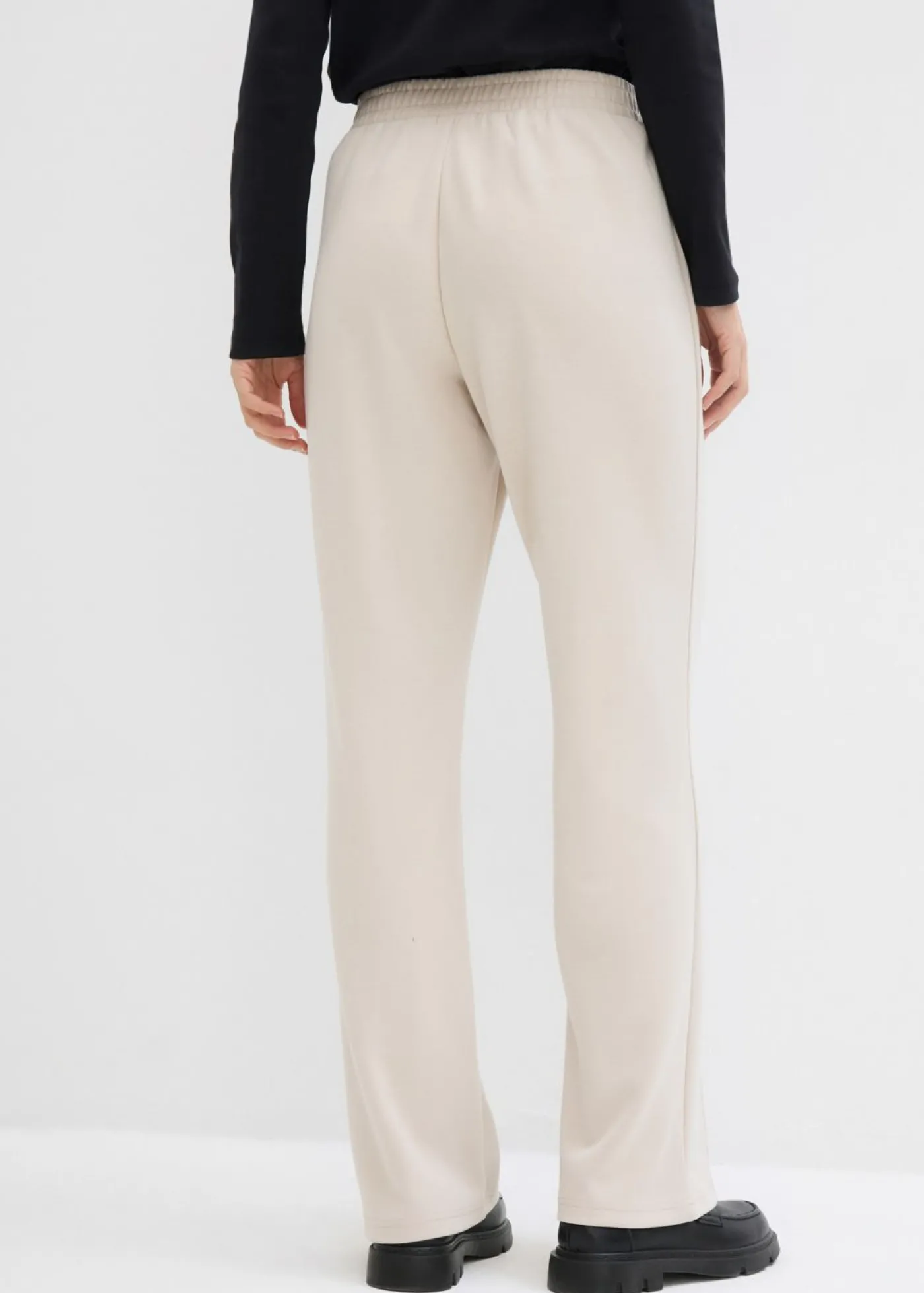 bonprix bonprix Pantalón de chándal de mezcla de viscosa suave gris piedra Outlet