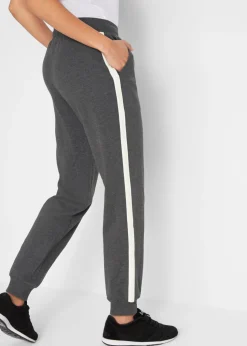 bonprix bonprix Pantalón de chándal de mezcla de algodón negro - blanco moteado Discount
