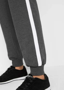 bonprix bonprix Pantalón de chándal de mezcla de algodón negro - blanco moteado Discount
