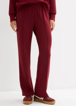 bonprix bonprix Pantalón de chándal de mezcla de viscosa suave Rojo rubí Outlet